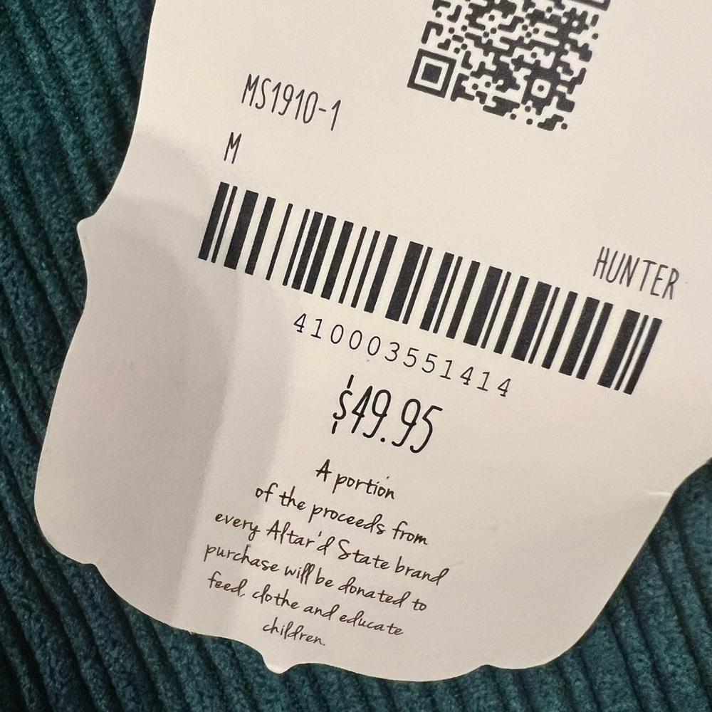 Altar'd State green corduroy skirt NWT - Picture 4 of 9